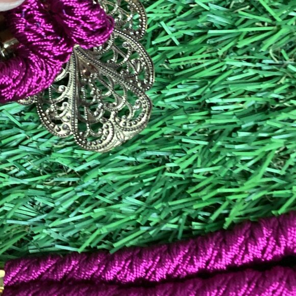 Vintage Gutos West Germany Purple Braided Rope & Rhinestone Belt S/M main image 9